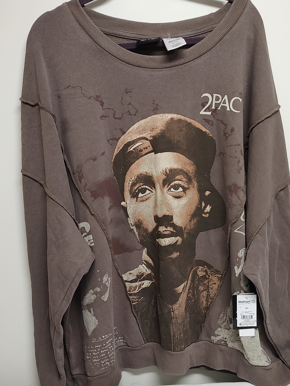 2PAC Graphic Pullover Sweatshirt - Brown